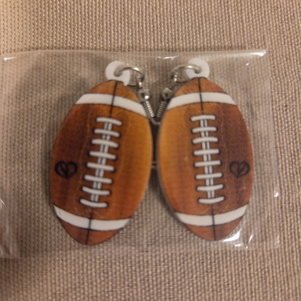 ACRYLIC FOOTBALL EARRINGS
